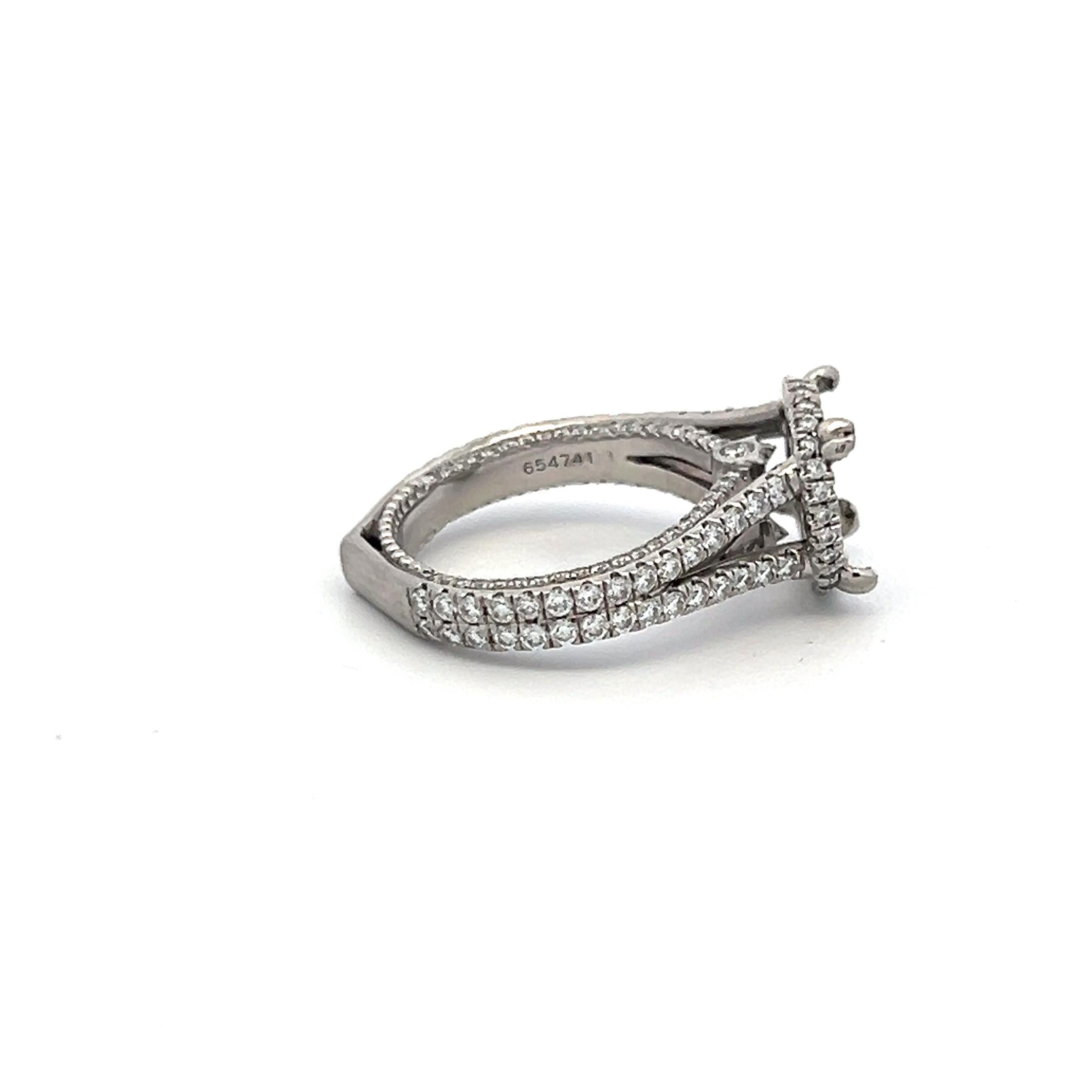 Verragio 0.75 Carat Round Brilliant G VS Diamond Platinum Semi Mount Ring