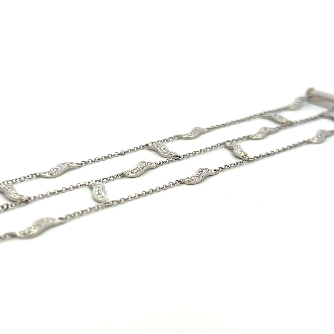 0.30 Carat Round Brilliant G VS Diamond 18 Karat White Gold Link Bracelet