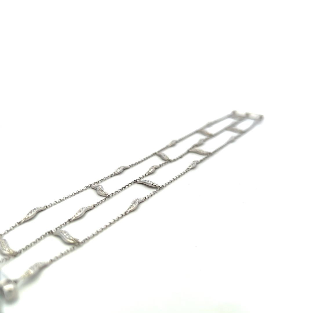 0.30 Carat Round Brilliant G VS Diamond 18 Karat White Gold Link Bracelet
