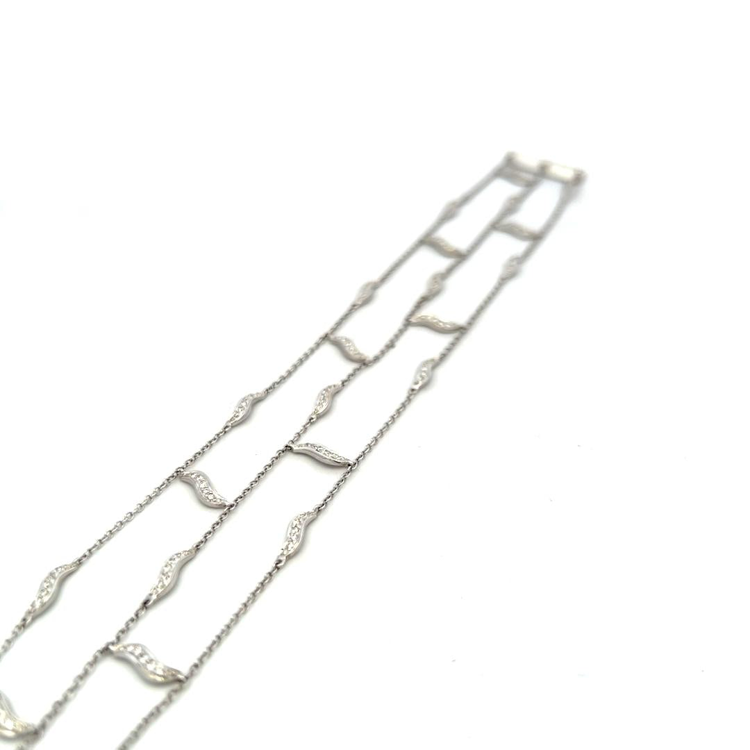 0.30 Carat Round Brilliant G VS Diamond 18 Karat White Gold Link Bracelet