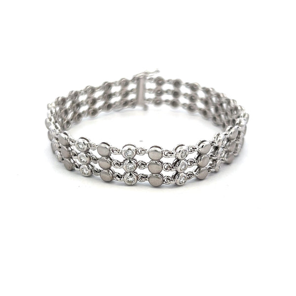 1.25 Carat Round Brilliant G SI Diamond Platinum Link Bracelet