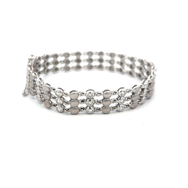 1.25 Carat Round Brilliant G SI Diamond Platinum Link Bracelet