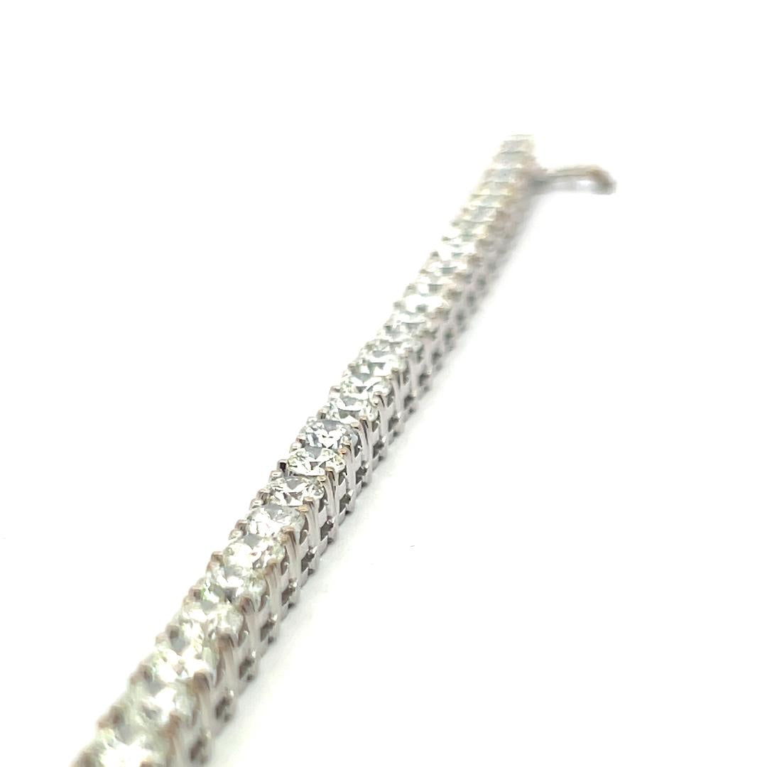 11.50ct Round Brilliant Diamond Tennis Bracelet in 14K White Gold (H SI)
