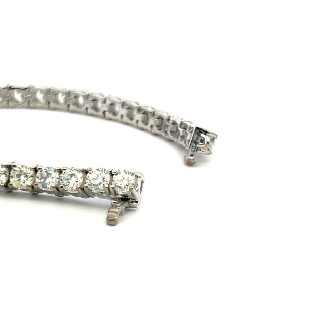 11.50ct Round Brilliant Diamond Tennis Bracelet in 14K White Gold (H SI)