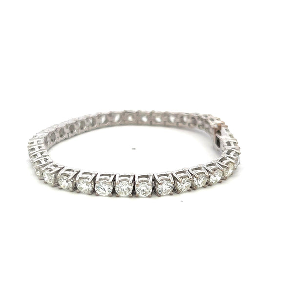 11.50ct Round Brilliant Diamond Tennis Bracelet in 14K White Gold (H SI)