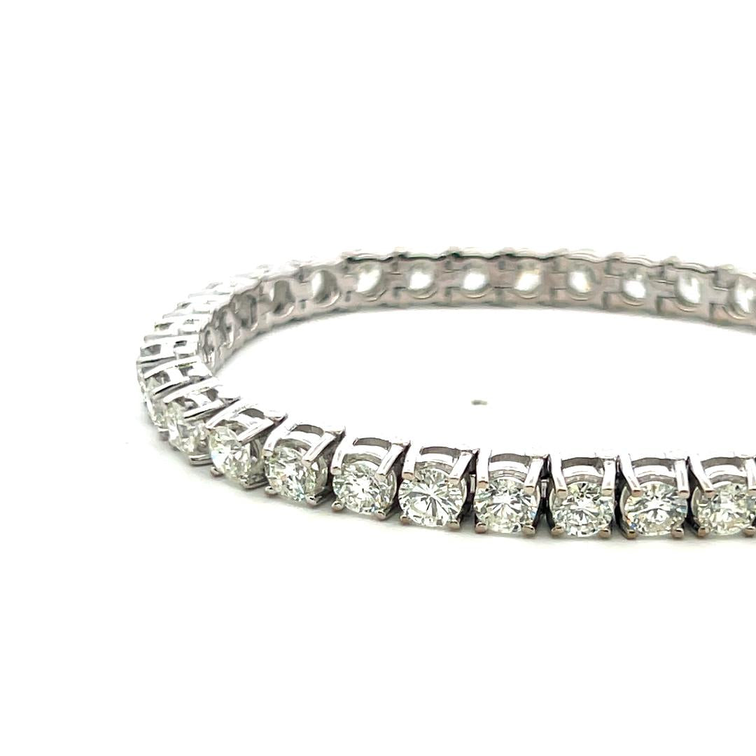 11.50ct Round Brilliant Diamond Tennis Bracelet in 14K White Gold (H SI)
