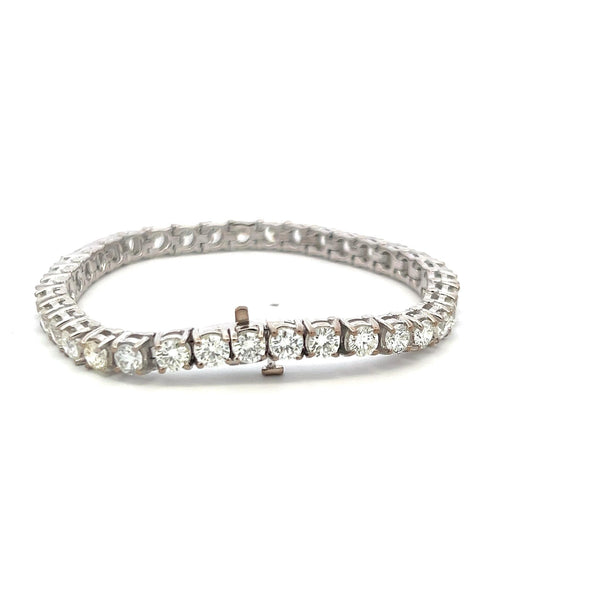 11.50ct Round Brilliant Diamond Tennis Bracelet in 14K White Gold (H SI)