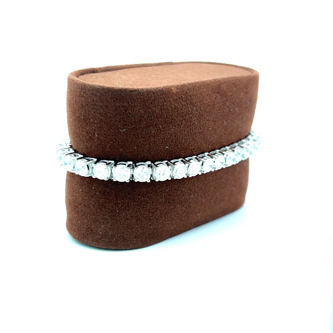 11.50ct Round Brilliant Diamond Tennis Bracelet in 14K White Gold (H SI)