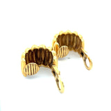 Vintage 28.70 Grams 18 Karat Yellow Gold Ribbed Clip On Earrings