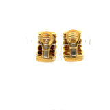 Vintage 28.70 Grams 18 Karat Yellow Gold Ribbed Clip On Earrings