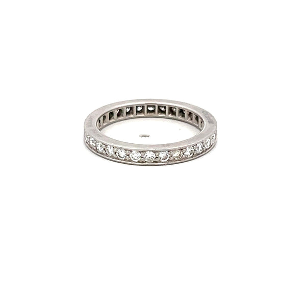 Cartier 0.75 Carat Round Brilliant G VS Diamond Platinum Eternity Band Ring