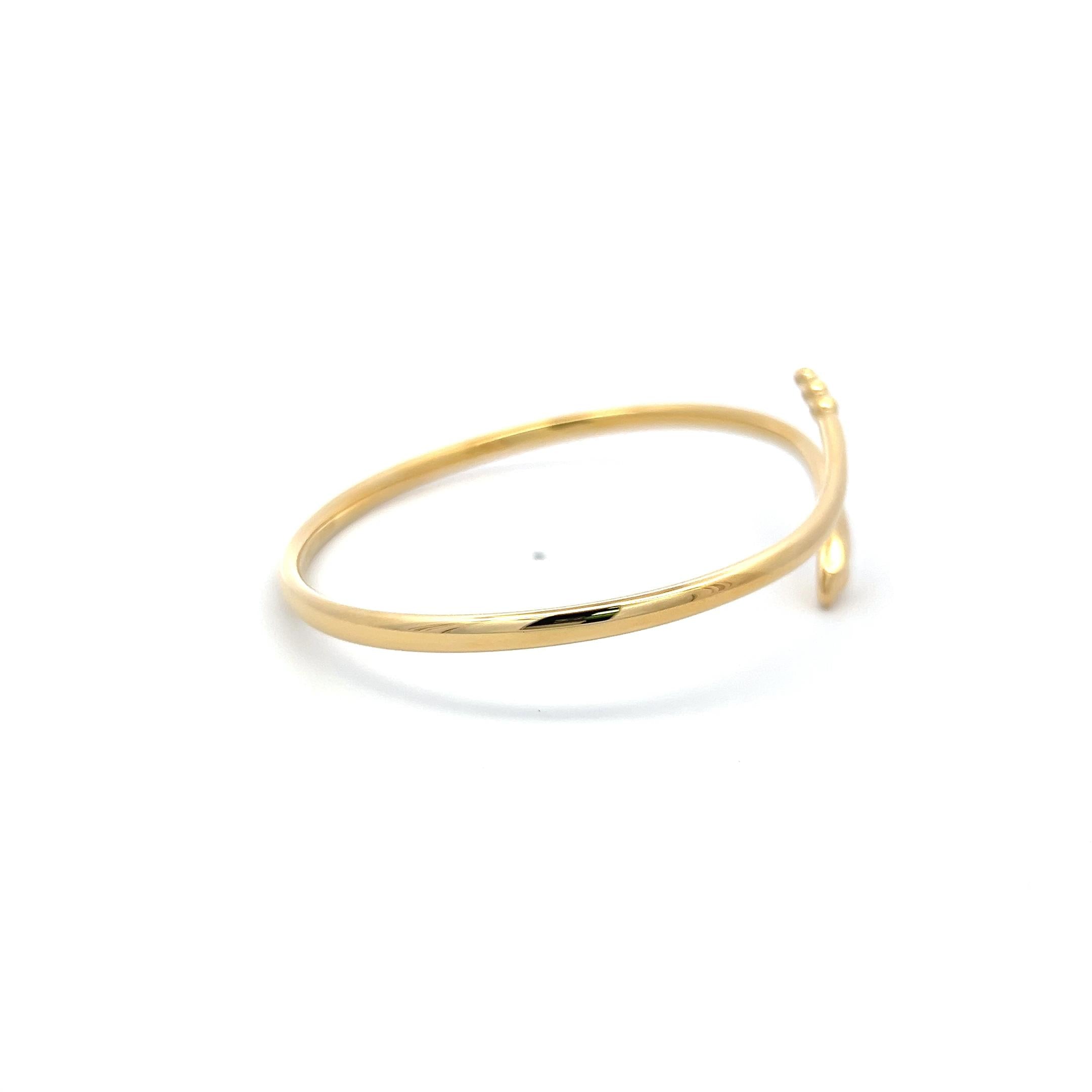 Tiffany & Co 0.06 Carat Round Diamond 18K YG Snake Bangle Bracelet