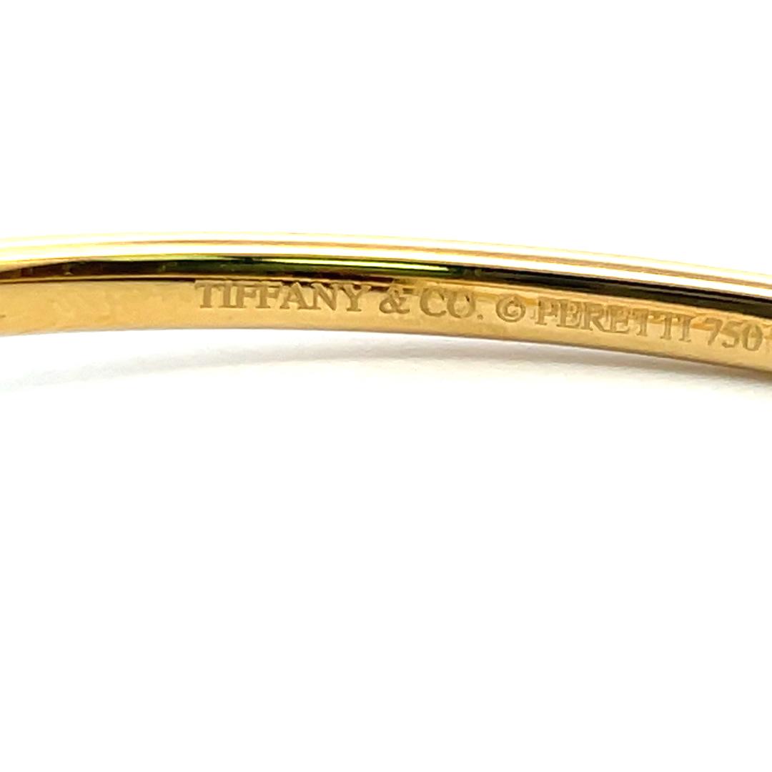 Tiffany & Co 0.06 Carat Round Diamond 18K YG Snake Bangle Bracelet
