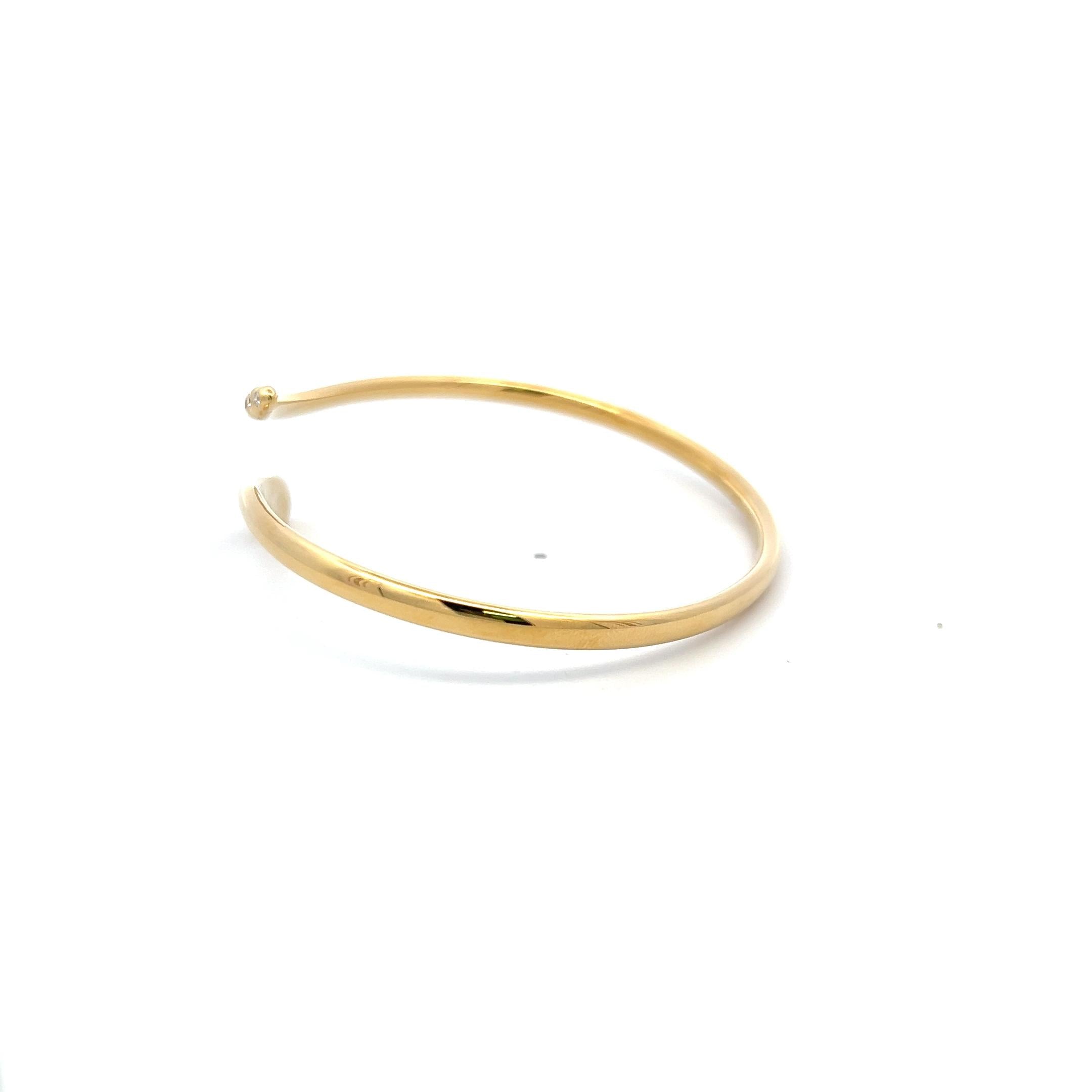 Tiffany & Co 0.06 Carat Round Diamond 18K YG Snake Bangle Bracelet