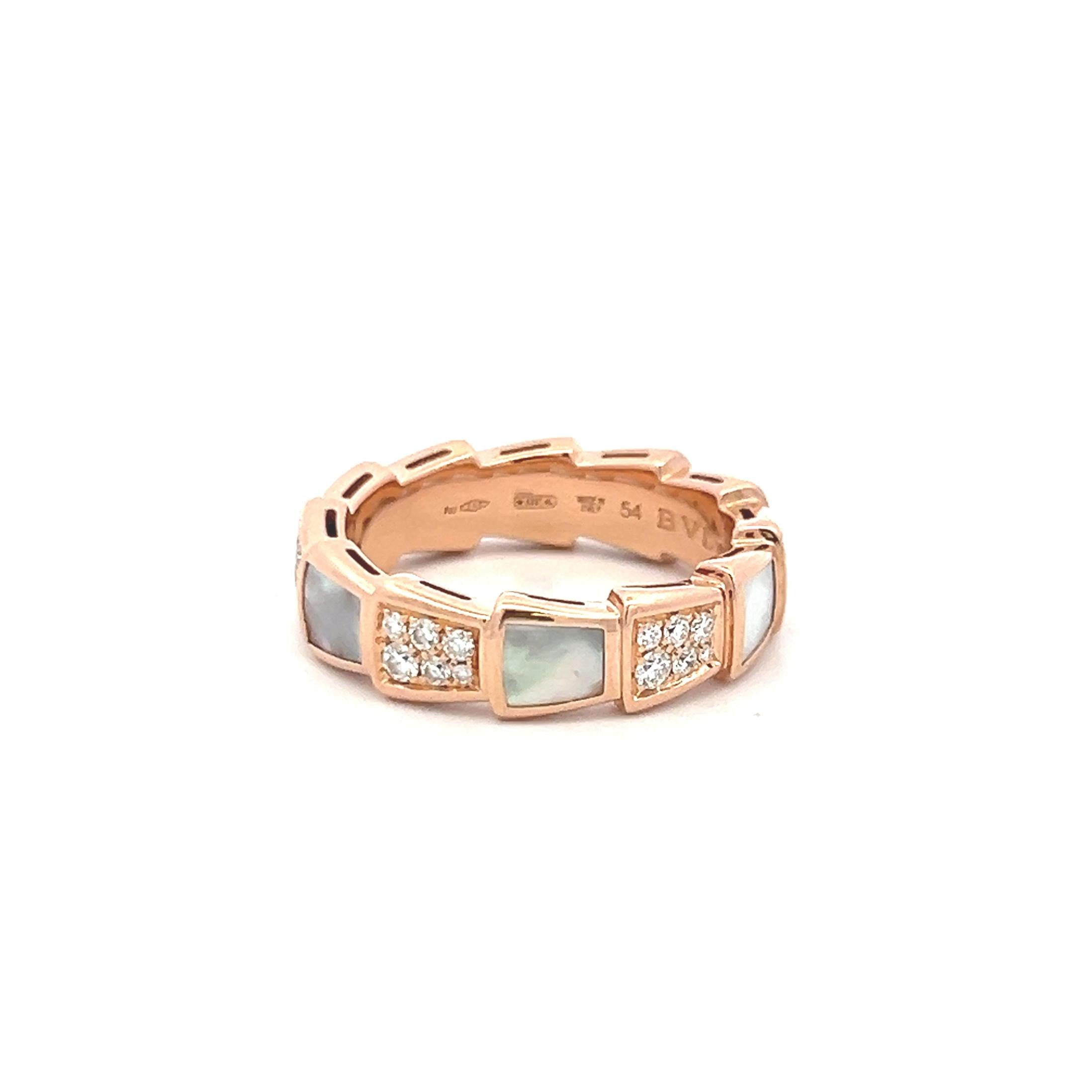 Bvlgari 0.41 Carat Round Brilliant Diamond 18 Karat Yellow Gold Serpenti Ring
