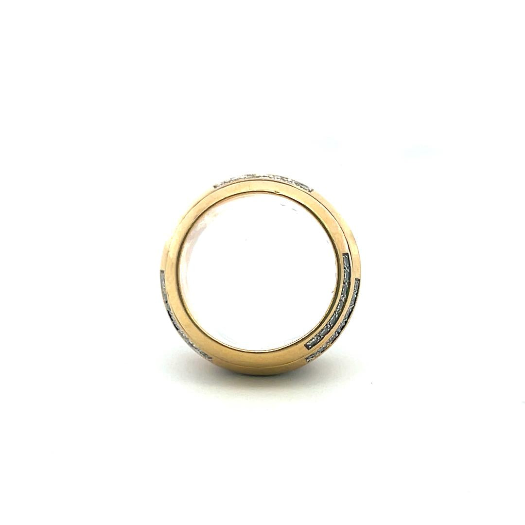 18K Yellow Gold Band Ring with 0.63 Carat Round H-VS Diamonds Size 6.5