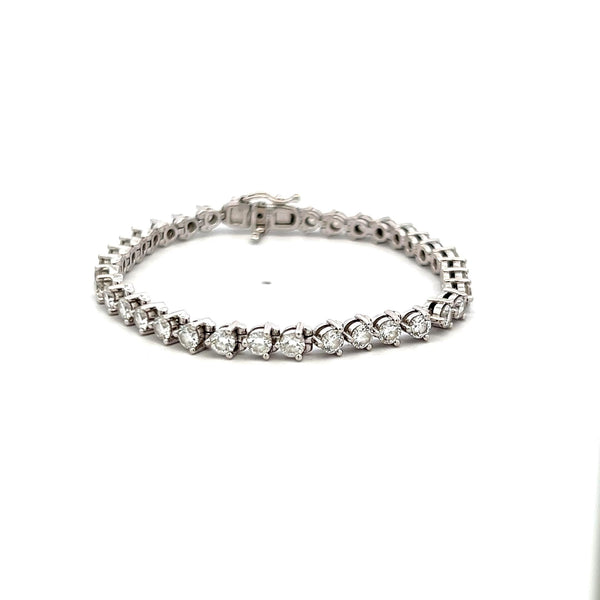 4.00 Carat Round Brilliant H VS Diamond 18 Karat White Gold Tennis Bracelet