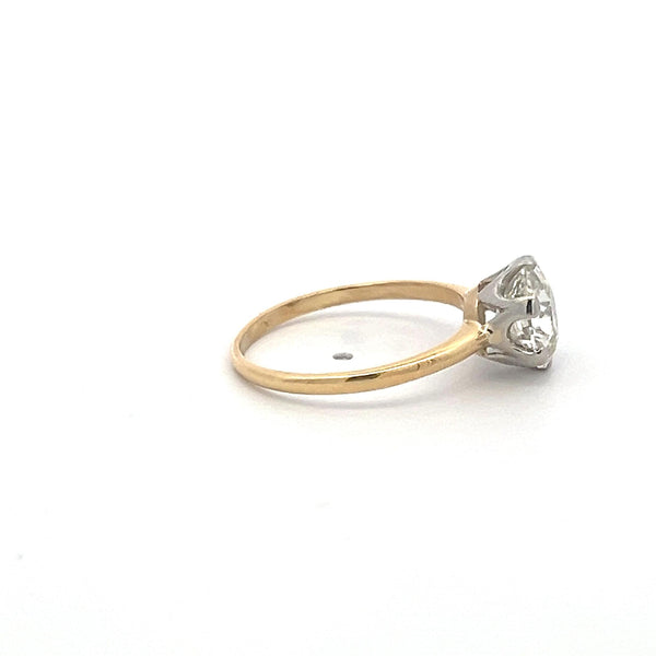 2.09 Carat Old European Cut Diamond 18K Two Tone Gold/Platinum Engagement Ring