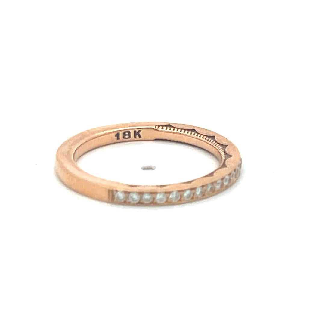 Tacori 0.13 Carat Round Brilliant Diamond 18K Rose Gold Half-Eternity Ring