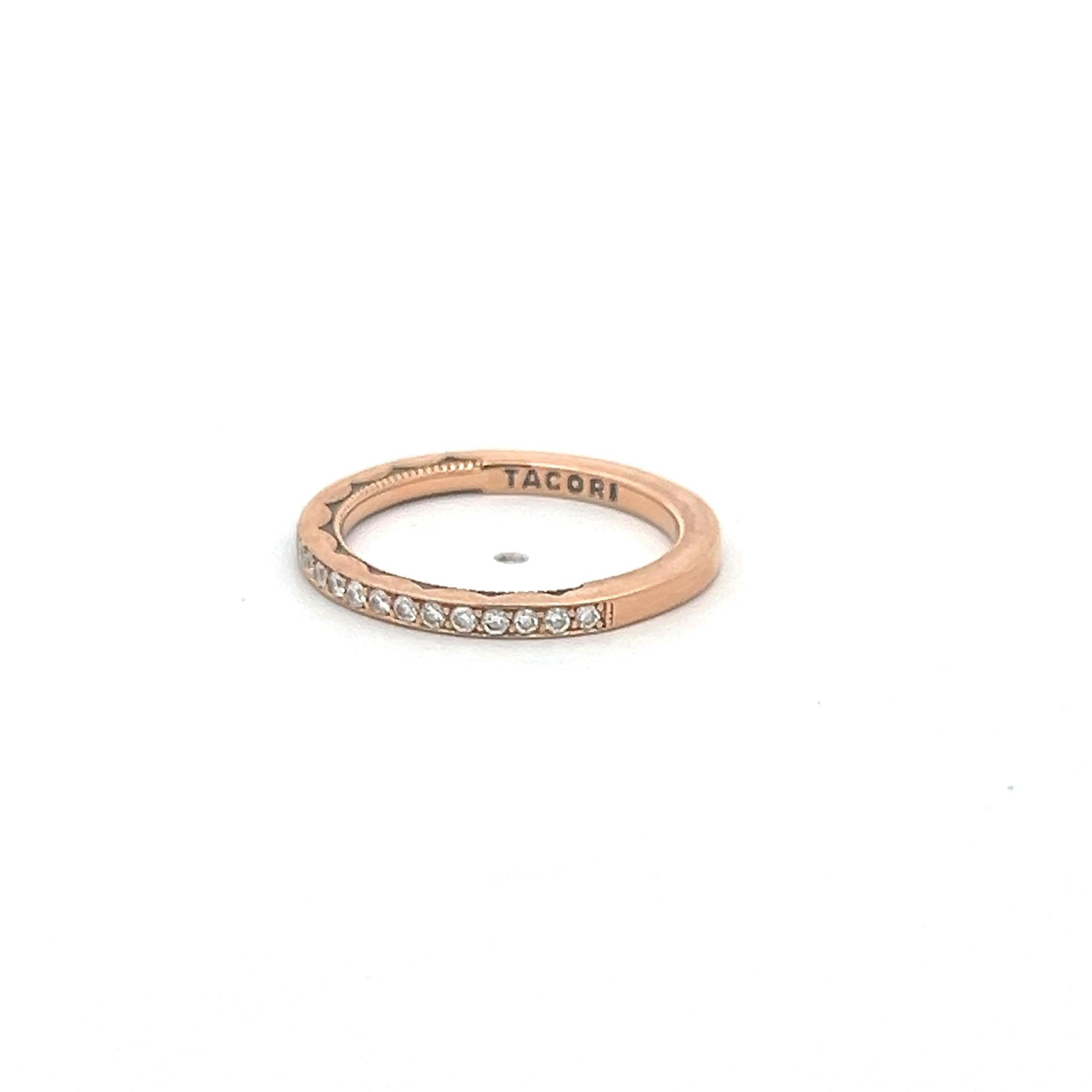 Tacori 0.13 Carat Round Brilliant Diamond 18K Rose Gold Half-Eternity Ring