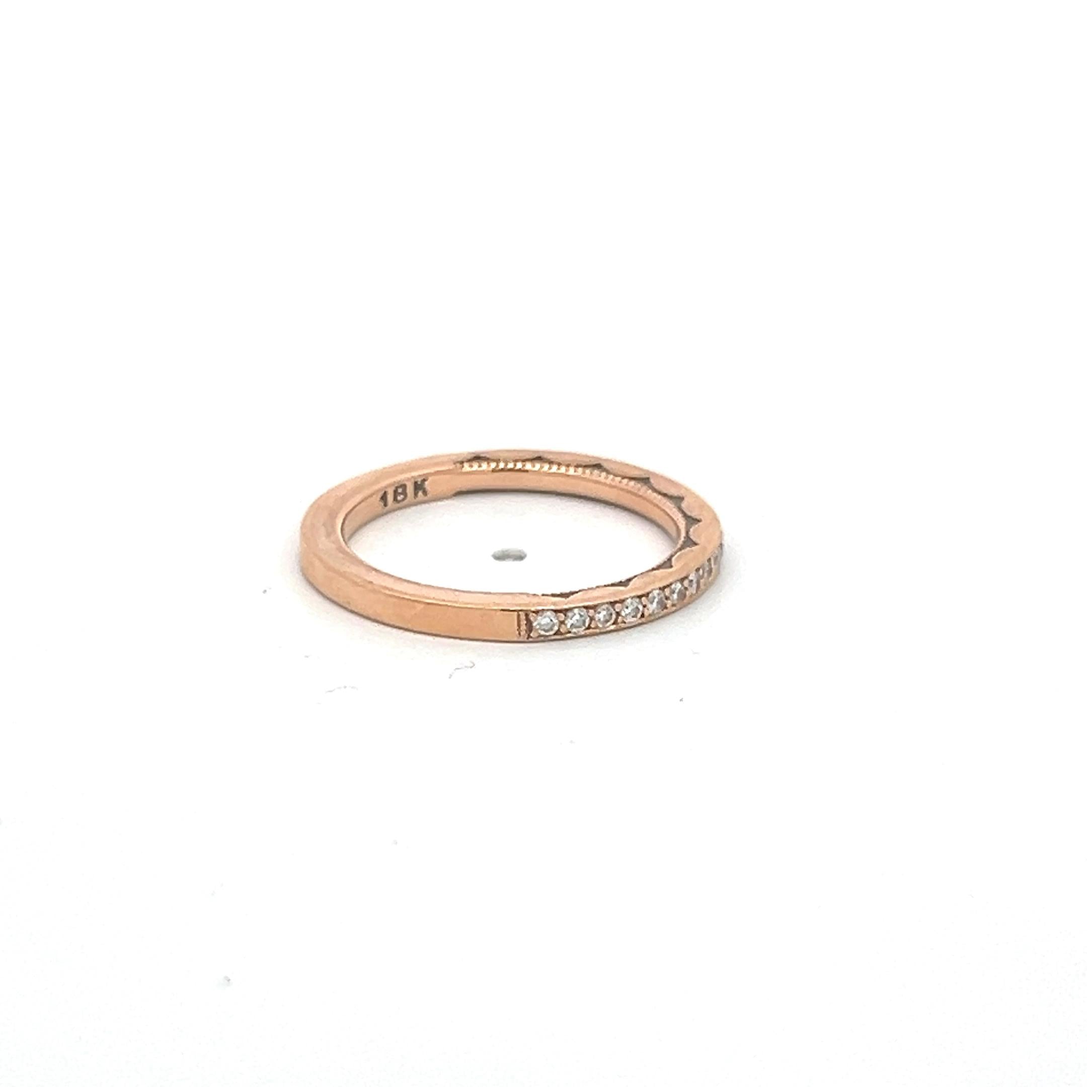 Tacori 0.13 Carat Round Brilliant Diamond 18K Rose Gold Half-Eternity Ring