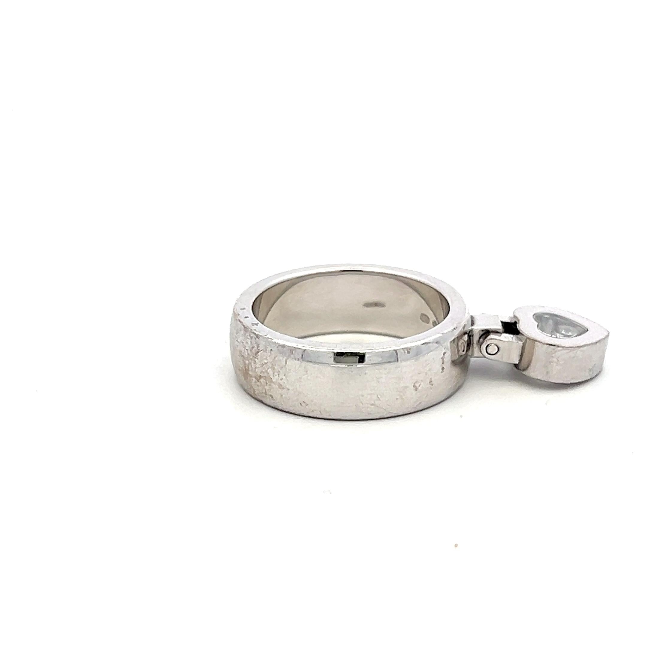 Chopard 18K WG Cocktail Ring with 0.04 Carat Round G-VS Diamond Size 6.5