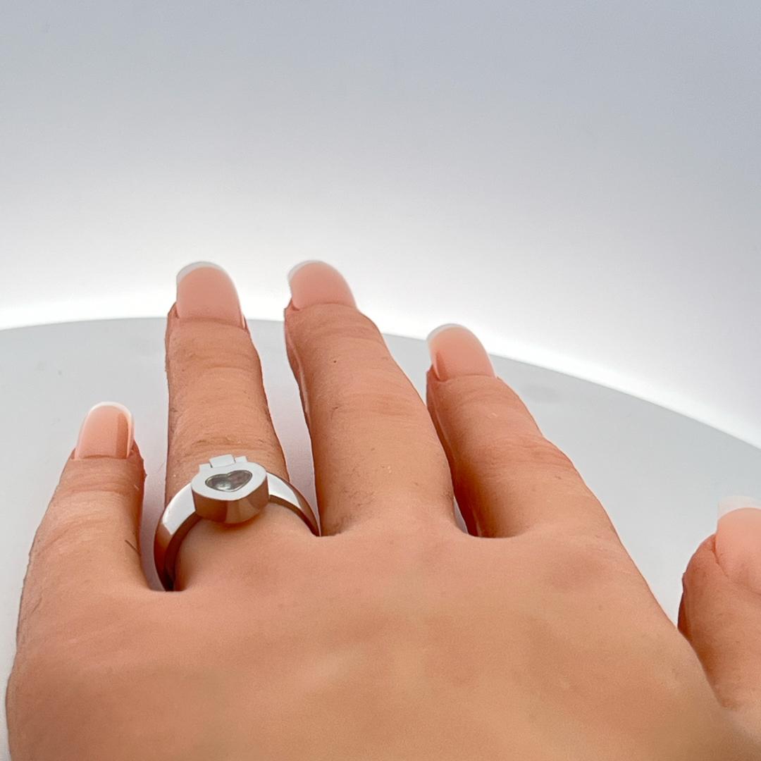 Chopard 18K WG Cocktail Ring with 0.04 Carat Round G-VS Diamond Size 6.5