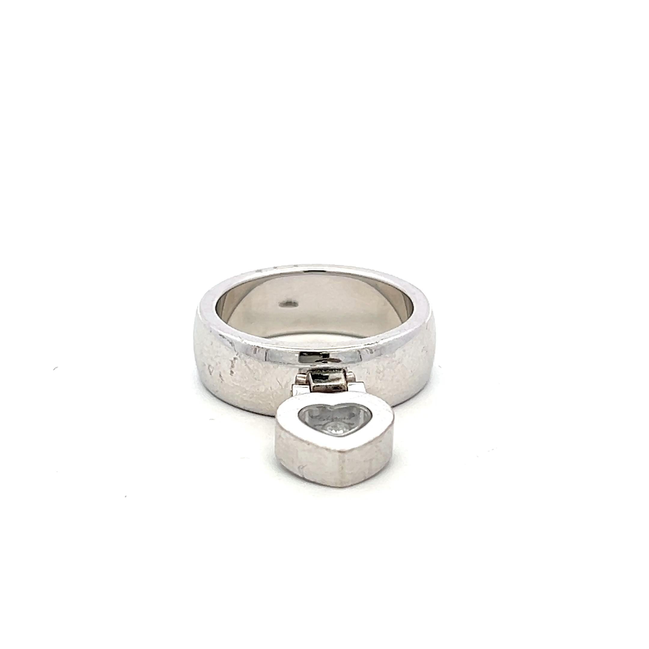 Chopard 18K WG Cocktail Ring with 0.04 Carat Round G-VS Diamond Size 6.5