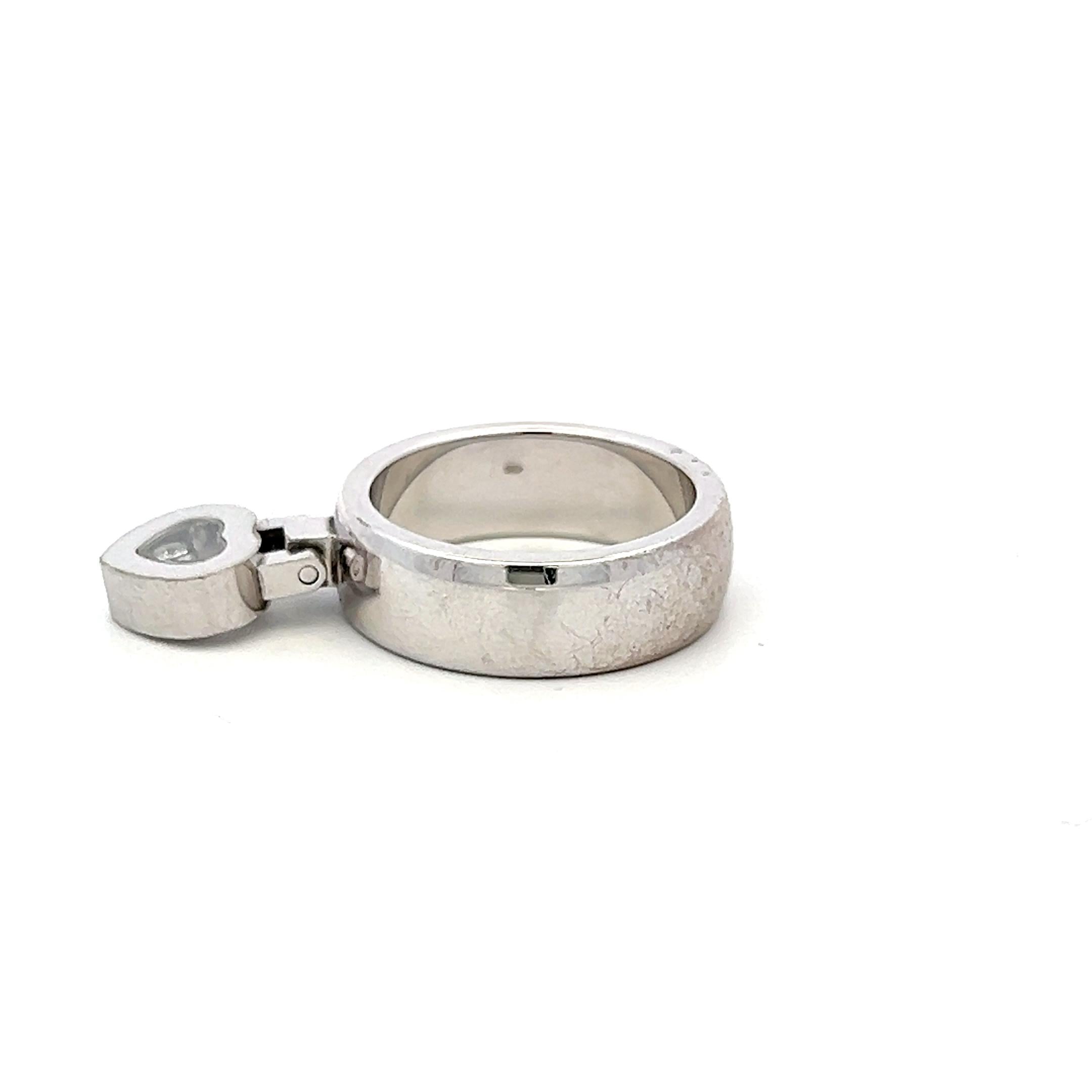 Chopard 18K WG Cocktail Ring with 0.04 Carat Round G-VS Diamond Size 6.5