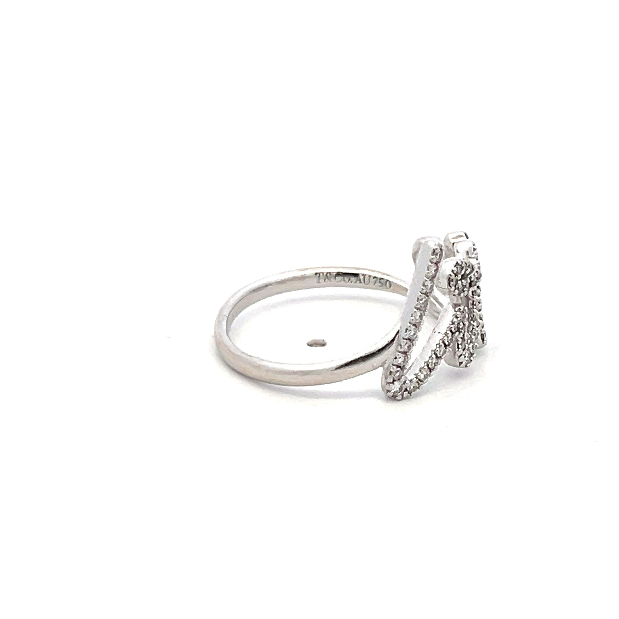 Tiffany & Co 0.20 Carat Round Diamond 18 Karat White Gold Cocktail Ring
