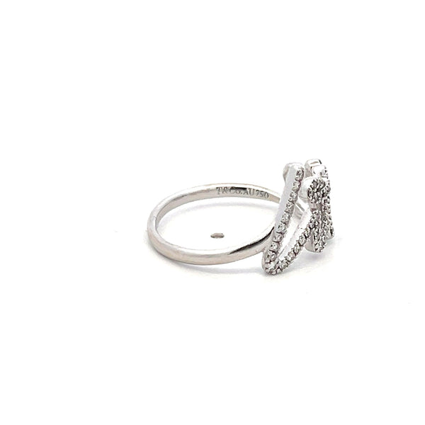 Tiffany & Co 0.20 Carat Round Diamond 18 Karat White Gold Cocktail Ring