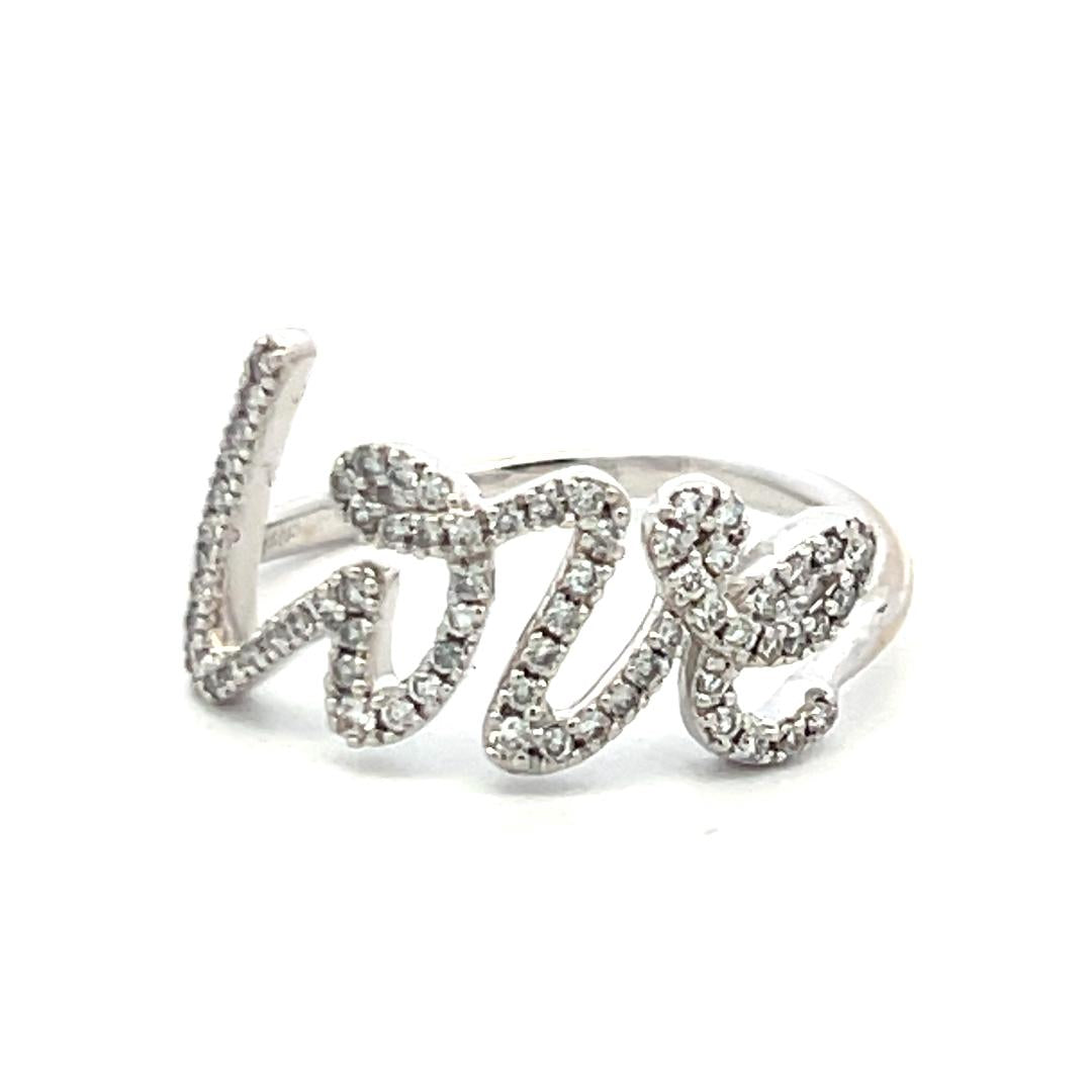 Tiffany & Co 0.20 Carat Round Diamond 18 Karat White Gold Cocktail Ring