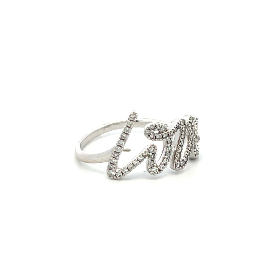 Tiffany & Co 0.20 Carat Round Diamond 18 Karat White Gold Cocktail Ring