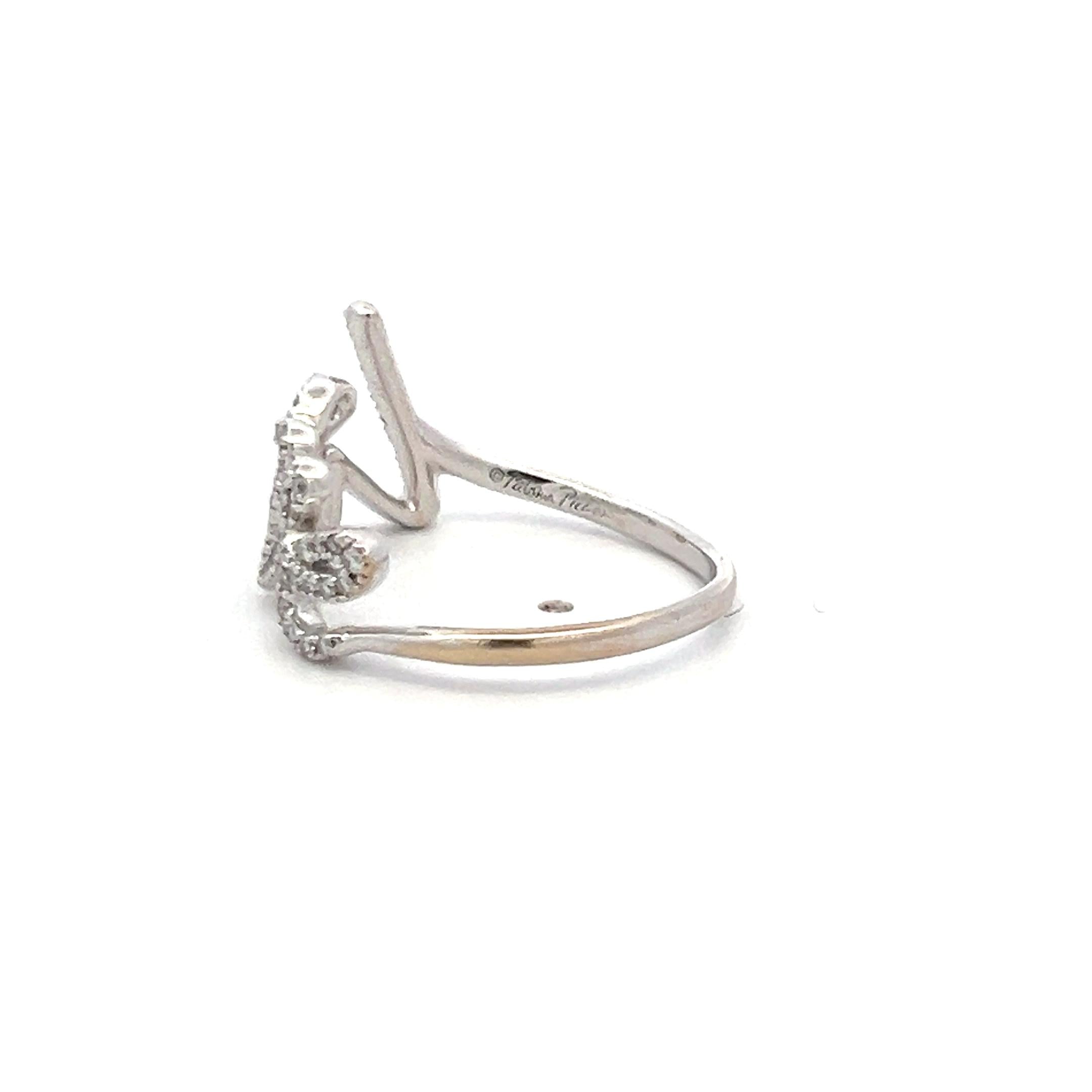 Tiffany & Co 0.20 Carat Round Diamond 18 Karat White Gold Cocktail Ring