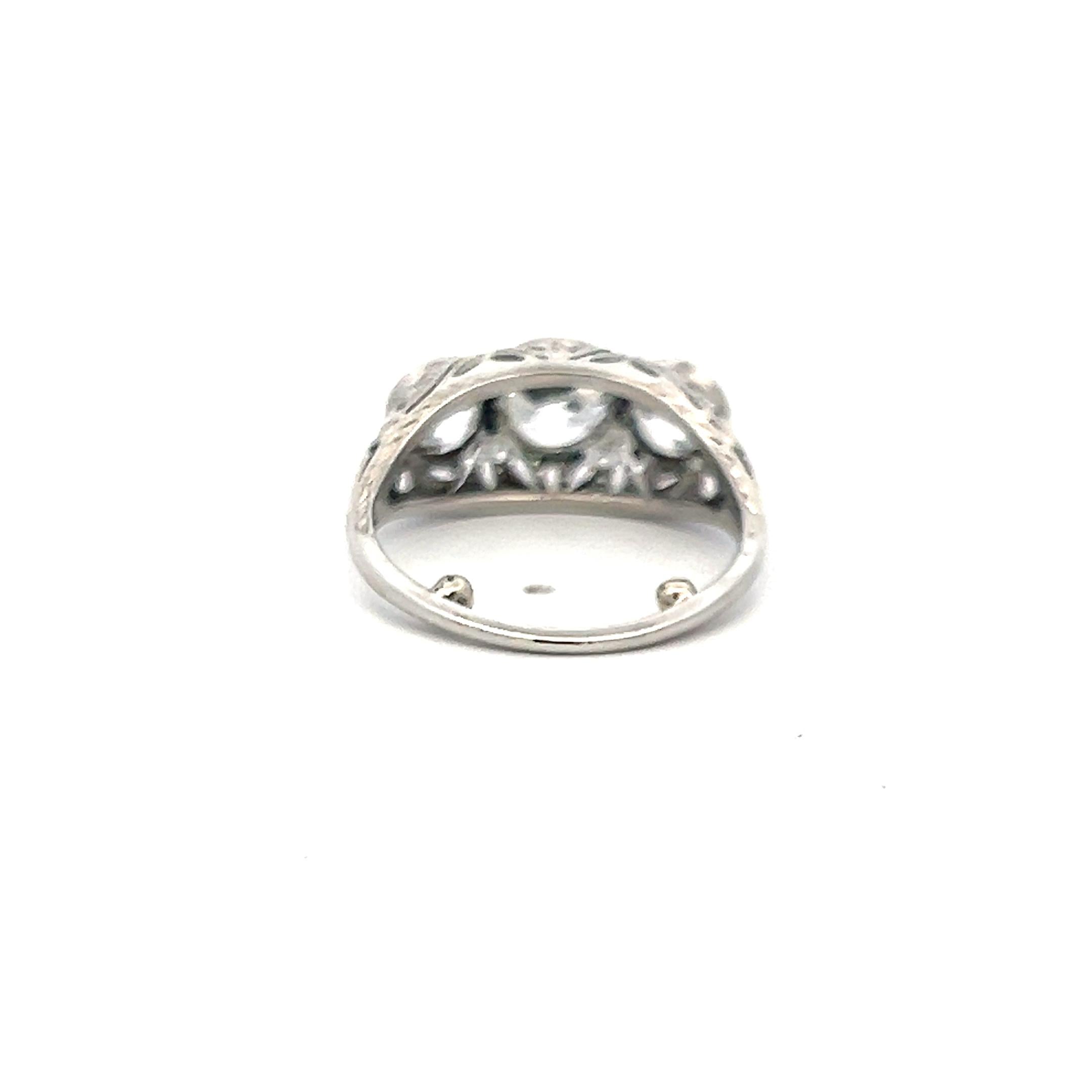 2.31 Carat Old European Cut I VS2 Diamond Platinum Three-Stone Ring