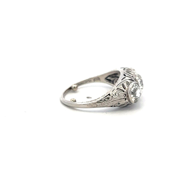 2.31 Carat Old European Cut I VS2 Diamond Platinum Three-Stone Ring