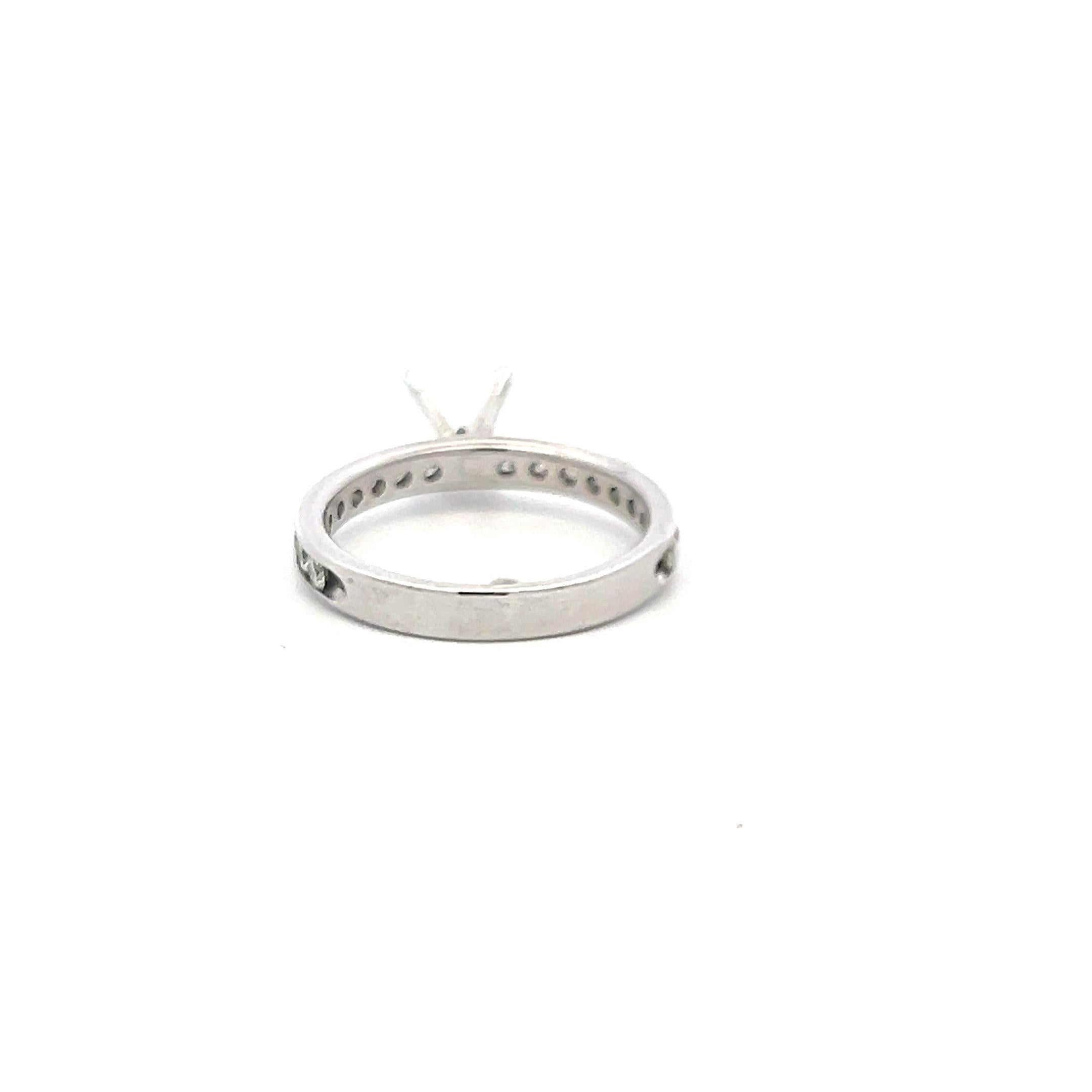 0.54 Carat Round Brilliant H SI Diamond 14 Karat White Gold Semi Mount Ring