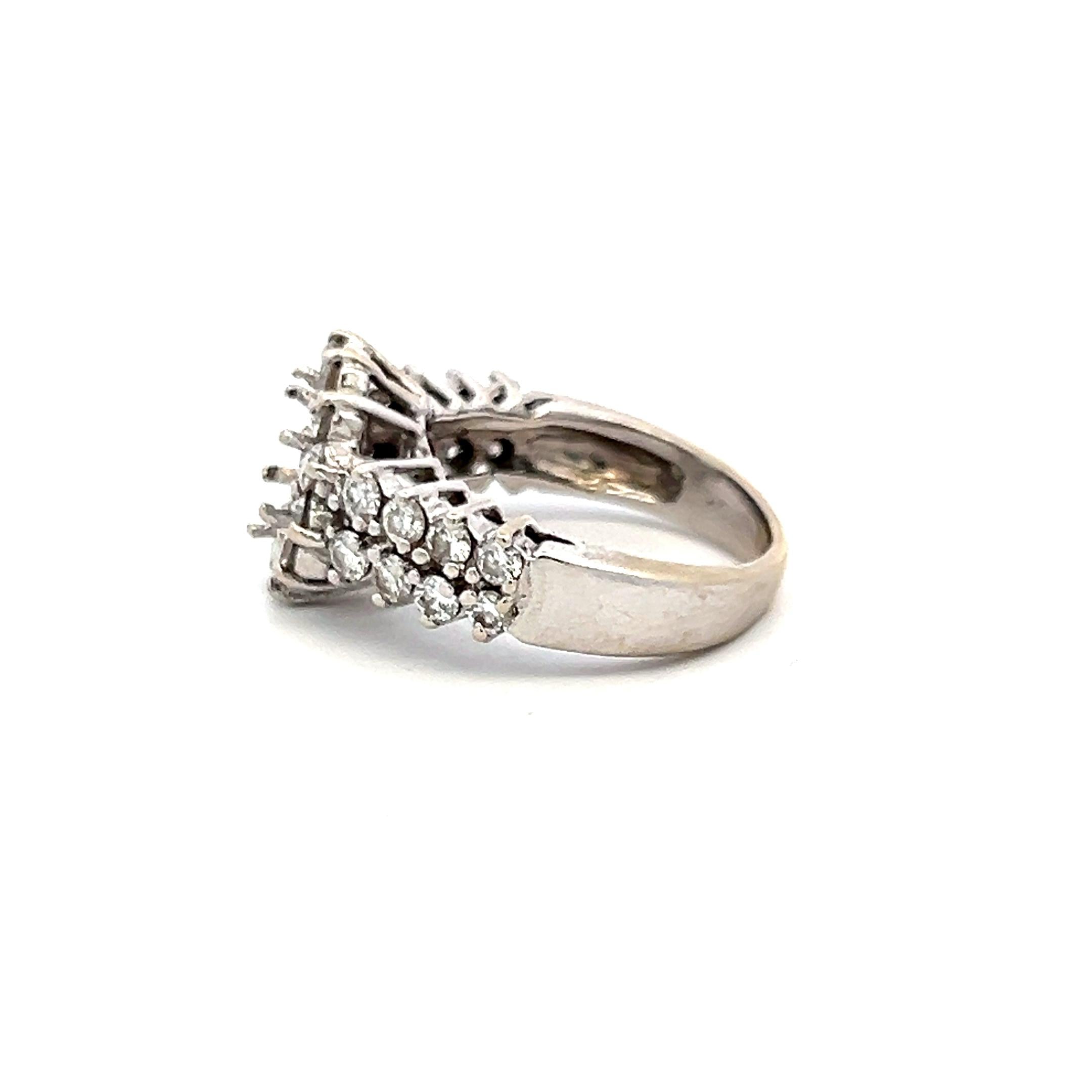 1.79 Carat Round Brilliant F SI Diamond Gold Semi Mount Ring