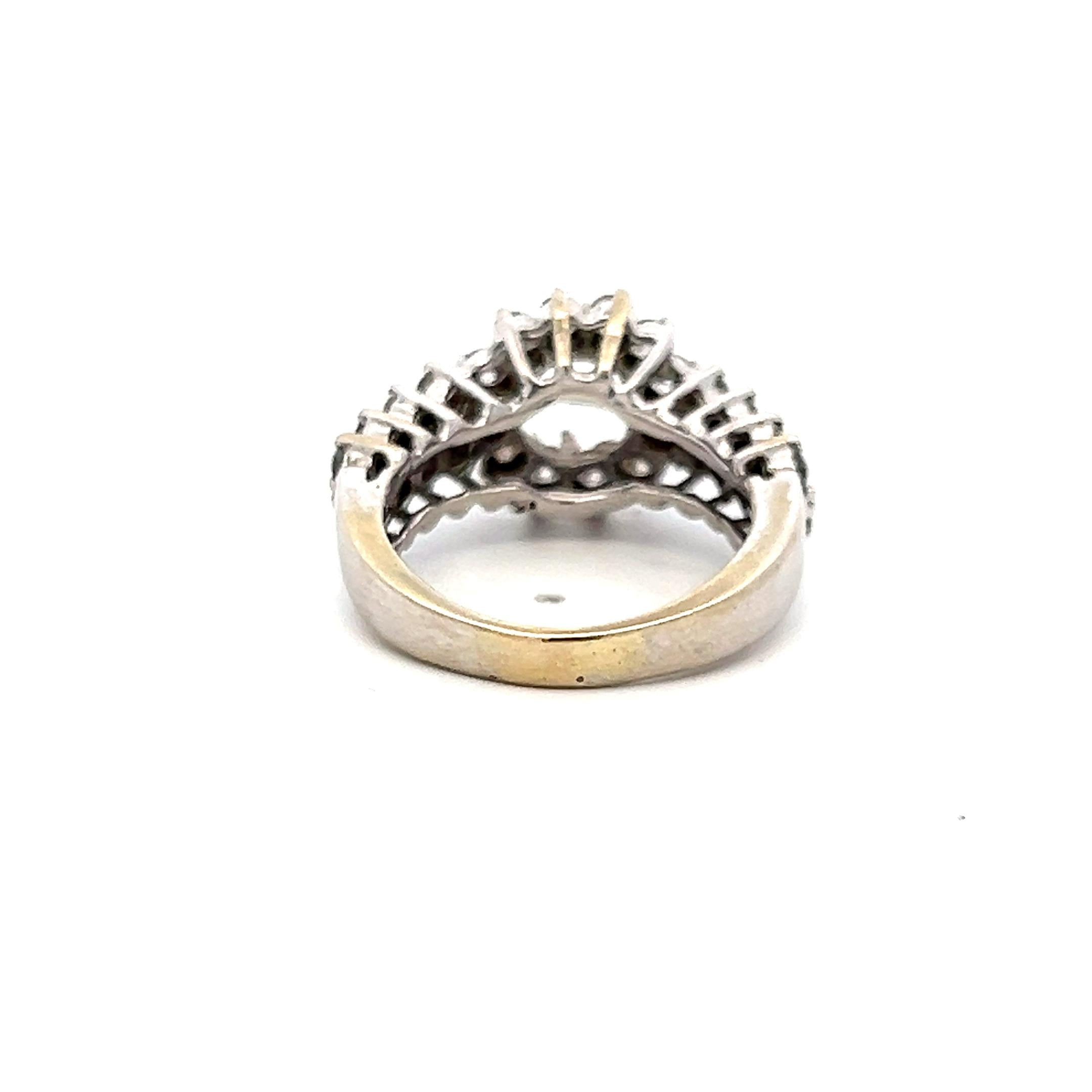 1.79 Carat Round Brilliant F SI Diamond Gold Semi Mount Ring