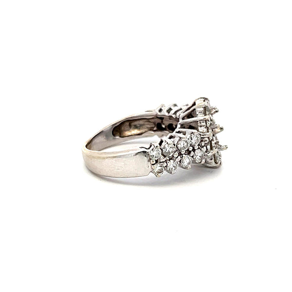 1.79 Carat Round Brilliant F SI Diamond Gold Semi Mount Ring