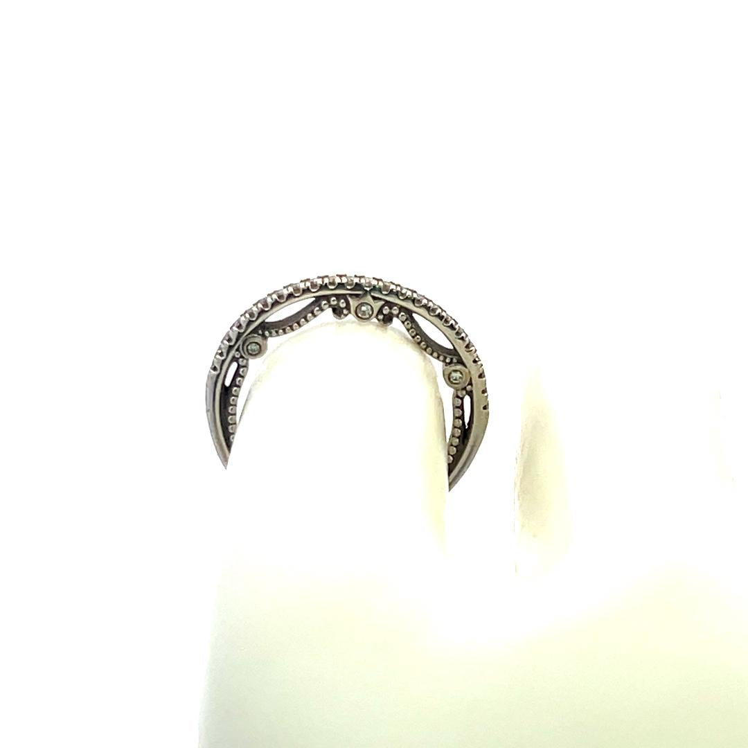 Verragio 0.18 Carat Round Brilliant Diamond 14K White Gold Half-Eternity Ring