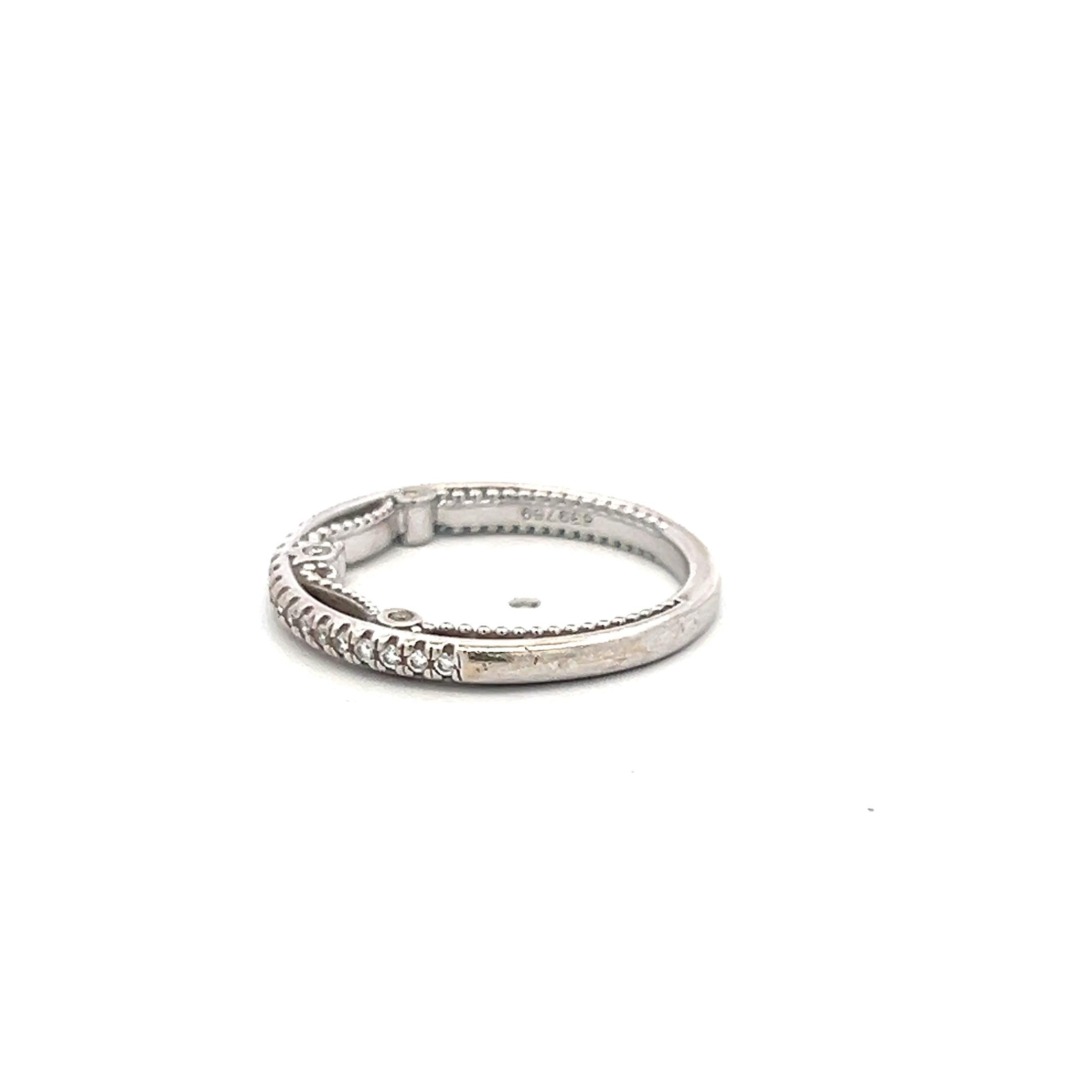 Verragio 0.18 Carat Round Brilliant Diamond 14K White Gold Half-Eternity Ring
