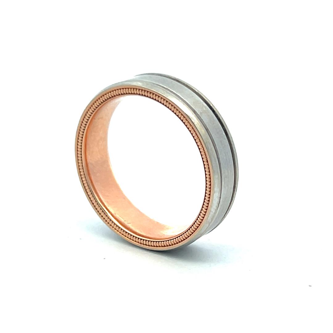 Verragio Vintage 9.66 Grams 14 Karat White Gold Two Tone Band Ring