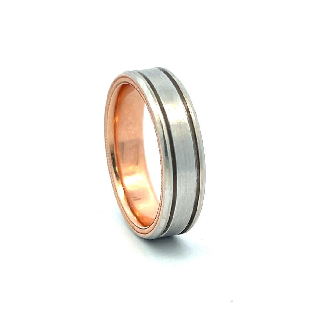 Verragio Vintage 9.66 Grams 14 Karat White Gold Two Tone Band Ring