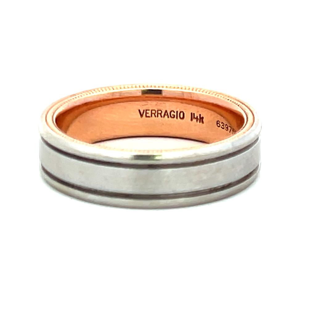 Verragio Vintage 9.66 Grams 14 Karat White Gold Two Tone Band Ring