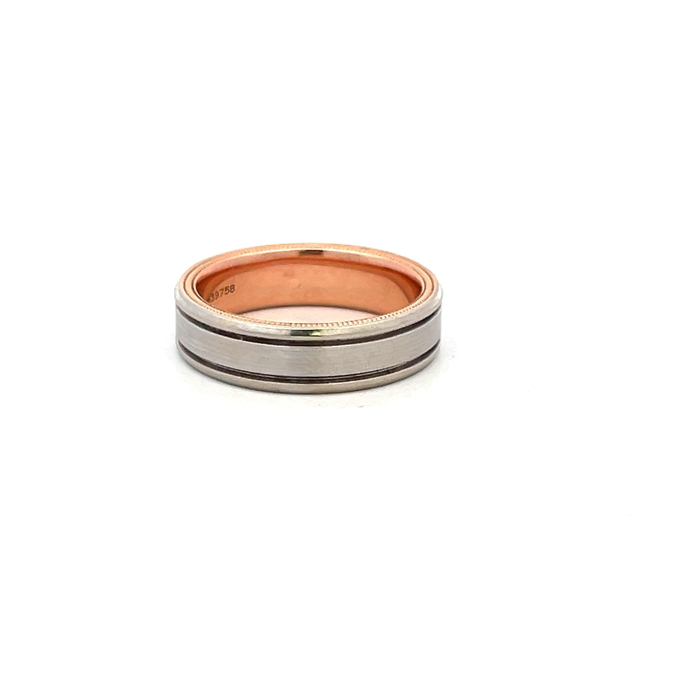 Verragio Vintage 9.66 Grams 14 Karat White Gold Two Tone Band Ring