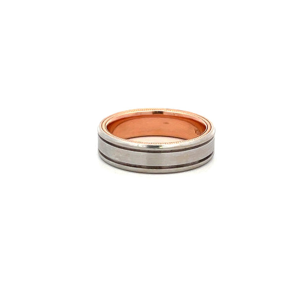 Verragio Vintage 9.66 Grams 14 Karat White Gold Two Tone Band Ring