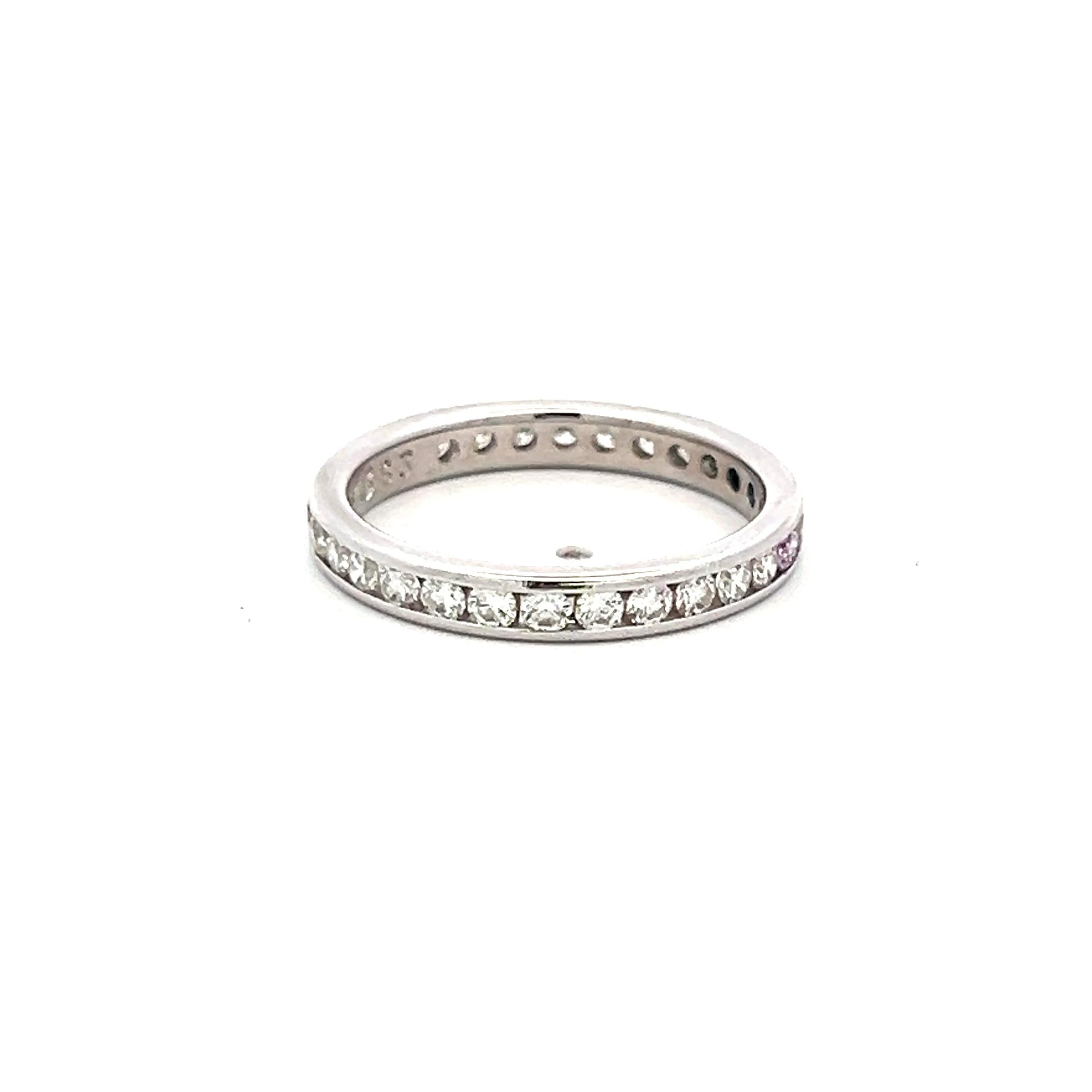 1.00 Carat Round Brilliant G SI Diamond 14 Karat White Gold Eternity Band Ring