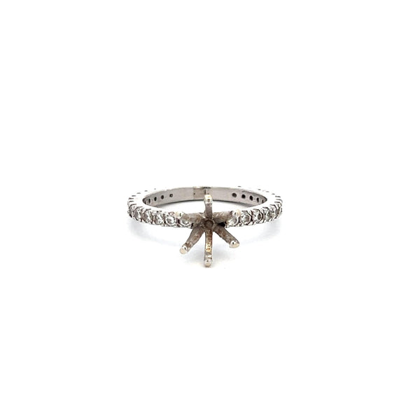 0.28 Carat Round Brilliant H VS Diamond Platinum Semi Mount Ring