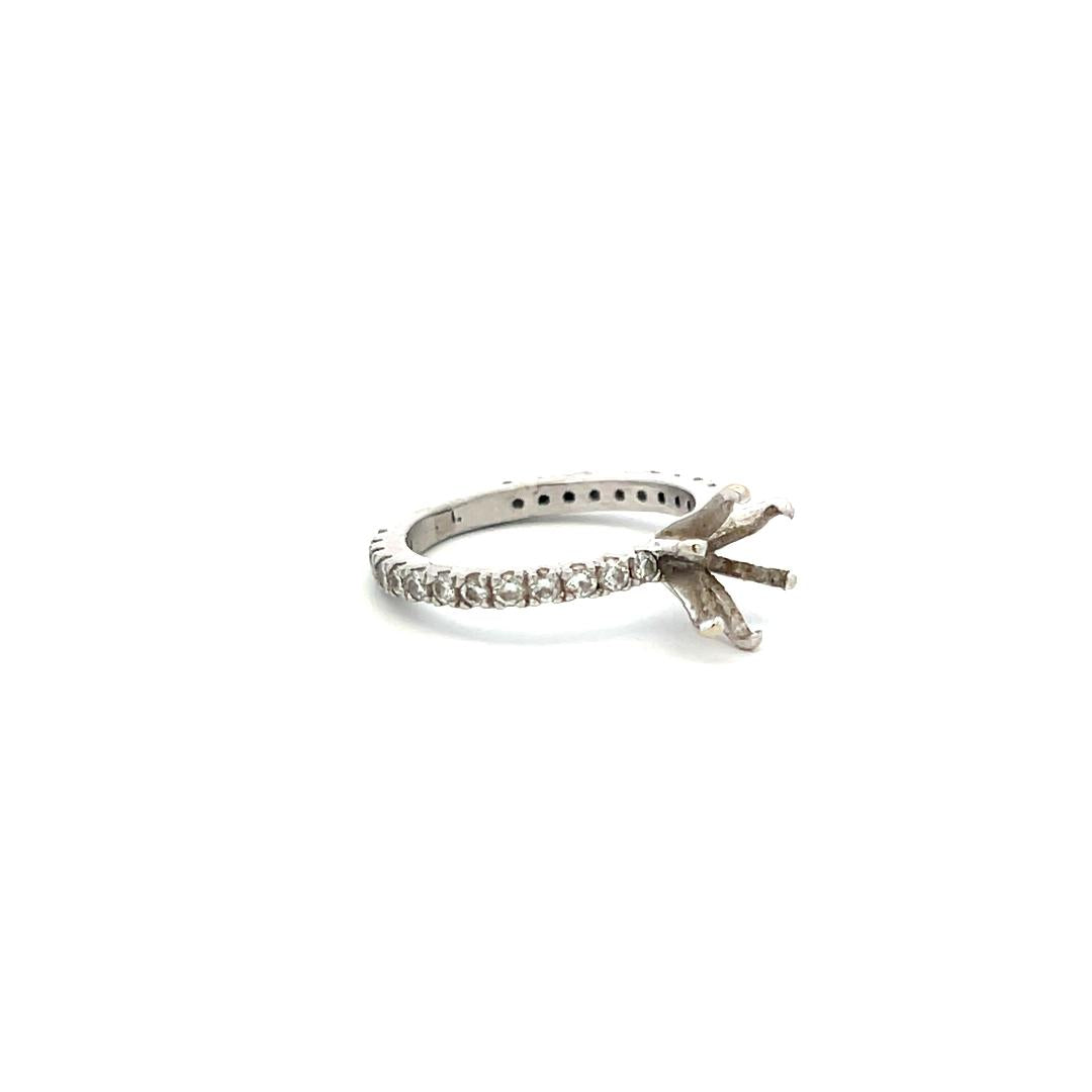 0.28 Carat Round Brilliant H VS Diamond Platinum Semi Mount Ring